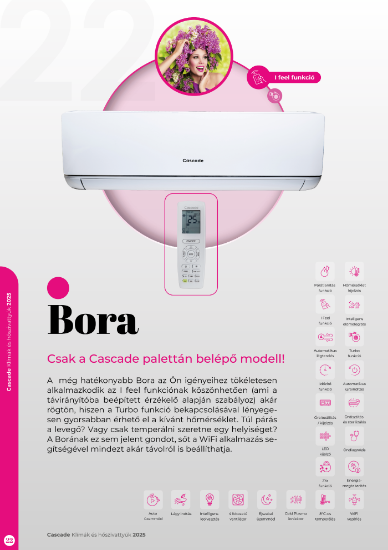 Cascade BORA CWH09AAA 2,6 kW oldalfali split klíma